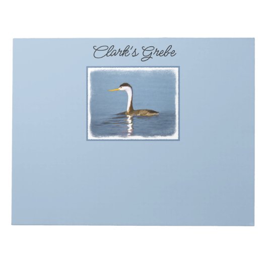 Clark's Grebe Painting - Original Bird Art Notizblock (Vorderseite)