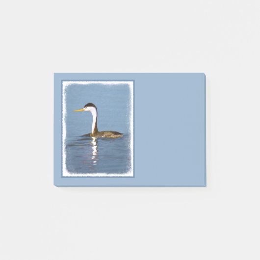 Clark's Grebe Painting - Original Bird Art Post-it Klebezettel (Vorderseite)