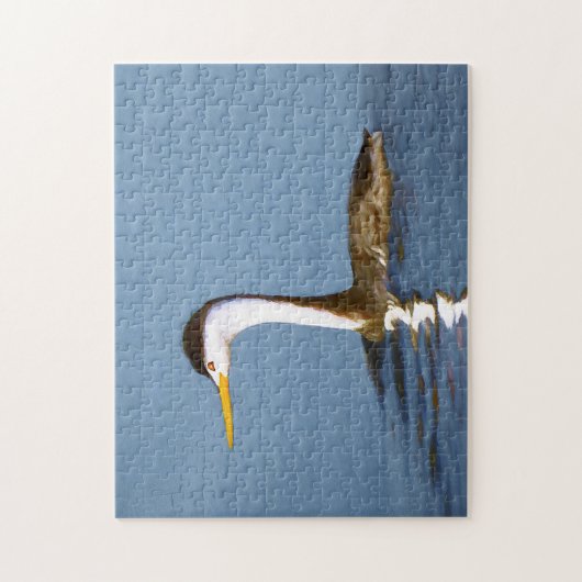 Clark's Grebe Painting - Original Bird Art Puzzle (Vertikal)