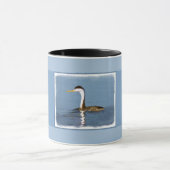 Clark's Grebe Painting - Original Bird Art Tasse (Zentrum)