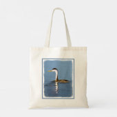 Clark's Grebe Painting - Original Bird Art Tragetasche (Rückseite)