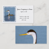 Clark's Grebe Painting - Original Bird Art Visitenkarte (Vorne/Hinten)