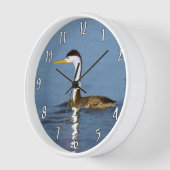 Clark's Grebe Painting - Original Wild Bird Art Uhr (Winkel)