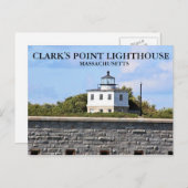 Clark's Point Lighthouse, Massachusetts Postkarte (Vorne/Hinten)