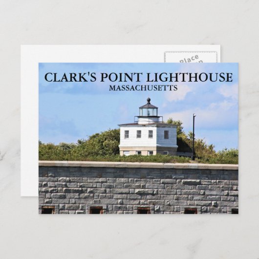 Clark's Point Lighthouse, Massachusetts Postkarte (Vorne/Hinten)