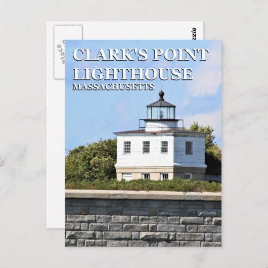 Clark's Point Lighthouse, Massachusetts Postkarte (Vorne/Hinten)