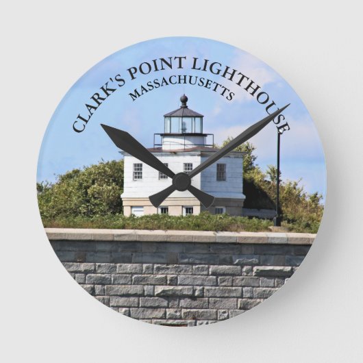 Clarks Point Lighthouse Massachusetts Wall Clock Runde Wanduhr (Vorderseite)
