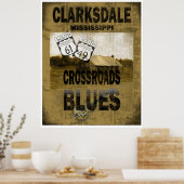 Clarksdale Mississippi Crossroads Blues Guitar Poster (Küche)