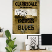 Clarksdale Mississippi Crossroads Blues Guitar Poster (Heimbüro)