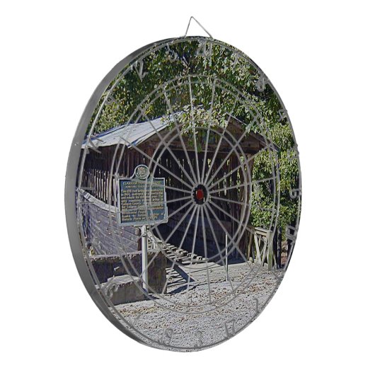 Clarkson Covered Brücke Alabama Dartscheibe (Vorderseite Links)