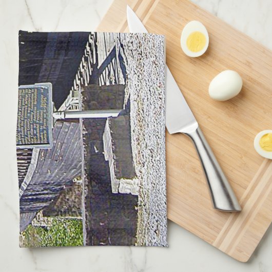 Clarkson Covered Brücke Alabama Geschirrtuch (Viertel Falte)