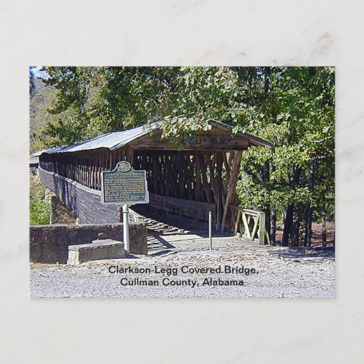 Clarkson Covered Brücke Alabama Postkarte (Vorderseite)