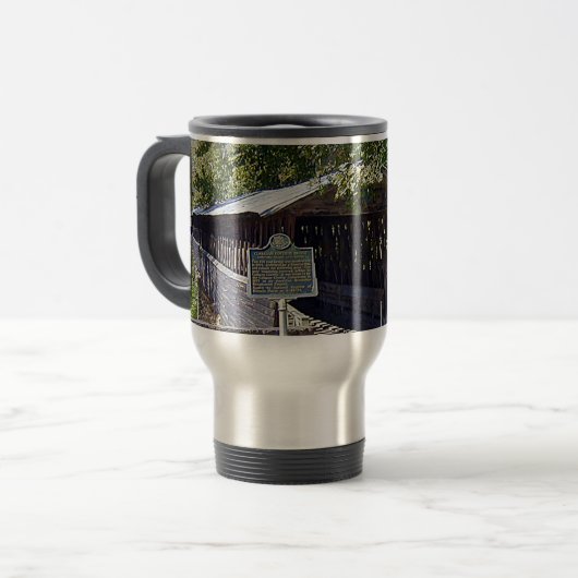 Clarkson Covered Brücke Alabama Reisebecher (Vorderseite Links)