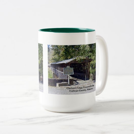 Clarkson Covered Brücke Alabama Zweifarbige Tasse (VorderseiteRechts)