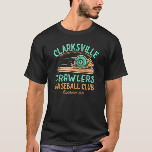 Clarksville Crawlers Retro Mini League Baseball T T-Shirt (Vorderseite)