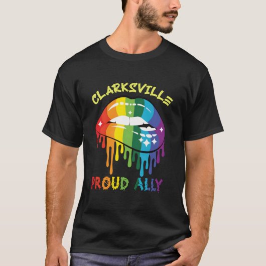 Clarksville Proud Ally Lgbtq Pride Us T-Shirt (Vorderseite)
