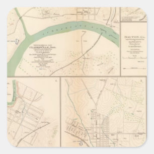 Clarksville, Tenn, Dalton, GA Quadratischer Aufkleber
