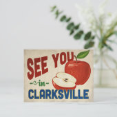 Clarksville Tennessee Apple - Vintage Travel Postkarte (Stehend Vorderseite)
