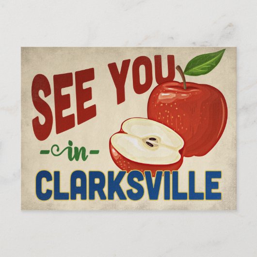 Clarksville Tennessee Apple - Vintage Travel Postkarte (Vorderseite)