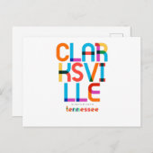Clarksville Tennessee Mitte Jahrhundert, Pop Art, Postkarte (Vorne/Hinten)