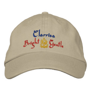 Clarrisa Name mit englischer Bedeutung Khaki Bestickte Kappe