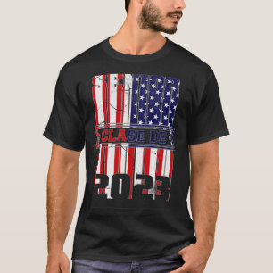 Clase de 2023 amerikanische Flagge T-Shirt