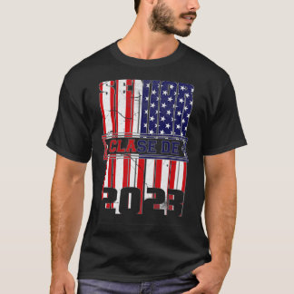 Clase de 2023 amerikanische Flagge T-Shirt
