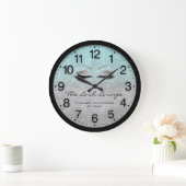 Clashes Extension Blue Ombre Gray Silver Logo Große Wanduhr (Zuhause)