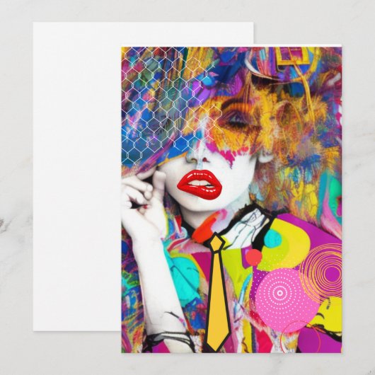 Clashy Lady Feiertagskarte (Vorne/Hinten)