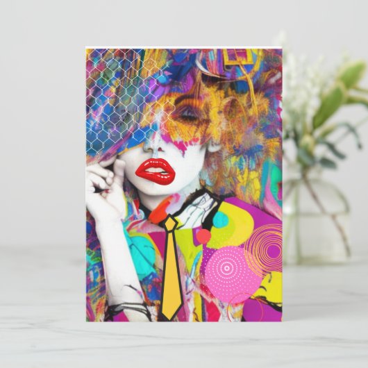 Clashy Lady Feiertagskarte (Stehend Vorderseite)