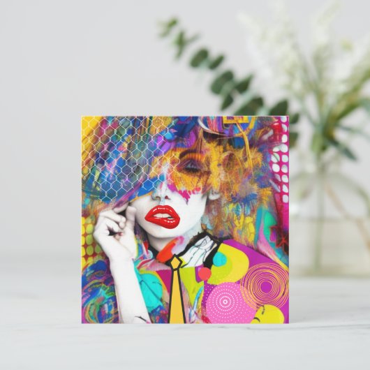 Clashy Lady Feiertagskarte (Stehend Vorderseite)