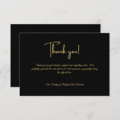 Clasic Black und Gold Black Personalisiert Beileid Dankeskarte (Vorne/Hinten)