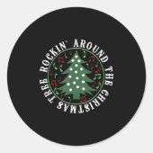 Clasicc Rockin Rund Weihnachtsbaum Geschenk Männer Runder Aufkleber (Vorderseite)