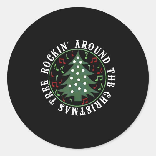 Clasicc Rockin Rund Weihnachtsbaum Geschenk Männer Runder Aufkleber (Vorderseite)