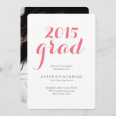 Class 2015 Foto Abschluss High School Script Einladung (Vorne/Hinten)