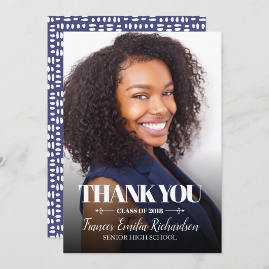 Class 2020 Foto Abschluss Vielen Dank Ankündigung (Vorne/Hinten)