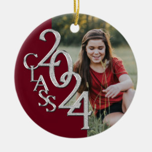 CLASS 2020 Foto von Maroon Silver Keramik Ornament