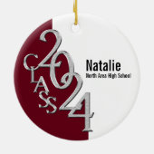 CLASS 2020 Foto von Maroon Silver Keramik Ornament (Hinten)