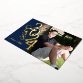 Class 2024 Foto Abschluss Navy and Gold Folieneinladung (Gedreht)