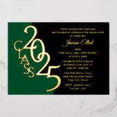 Class 2025 Abschluss Gold Foil mit Farboption Folieneinladung (Vorderseite)