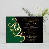 Class 2025 Abschluss Gold Foil mit Farboption Folieneinladung (Stehend vorne)