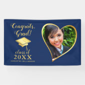 Class 2025 Foto Blue and Gold Abschluss Banner (Horizontal)