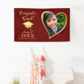 Class 2025 Foto Maroon Red and Gold Abschluss Banner (Insitu)