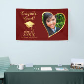 Class 2025 Foto Maroon Red and Gold Abschluss Banner (Messeveranstaltung)