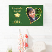 Class 2025 Grad Foto Green and Gold Abschluss Banner (Insitu)