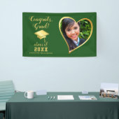 Class 2025 Grad Foto Green and Gold Abschluss Banner (Messeveranstaltung)