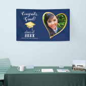 Class 2025 Grad Foto Navy Blue White Abschluss Banner (Messeveranstaltung)