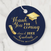 Class 2025 Navy Blue and Gold Vielen Dank Abschlus Geschenkanhänger (Vorderseite)