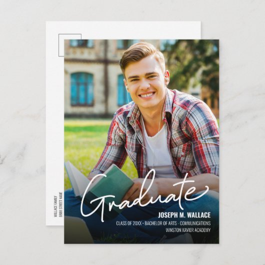 Class 2025 University Graduate Foto Personalisiert Ankündigungspostkarte (Vorne/Hinten)