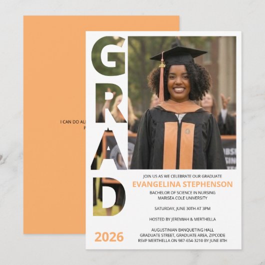 Class 2026 RN Nursing Graduate Party Invitation (Vorne/Hinten)